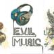 T-shirt prints templates with grunge music vector