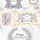 Retro frames and ribbons set vector