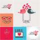 Valentine's Day 2015 postcard free vector set
