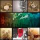 Music hard rock poster set vector