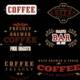 Coffee bakery cafe logotype set vector