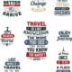 Travel t-shirt prints set vector