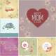 Best mom ever card for Mother's day set vector