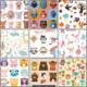 Cartoon animals and birds free set vector