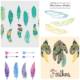 Hand drawl watercolor feathers set vector