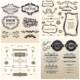 Vintage calligraphic ornaments frames and borders set vector