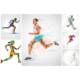 Athlete running sport abstract set vector