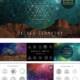 Sacred geometry vector set with universe background