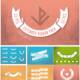 Ribbon extended flat design vector