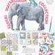 safari animals illustration and font