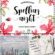 Spelling night cyrillic typeface set of fonts