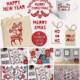 Scandinavian Christmas patterns and elements set