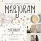 Marjoran font with illustrations