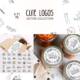 Cute vector logos set